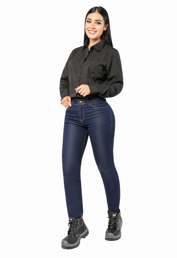 dotaciones y uniformes cydp jean licrado dama frente